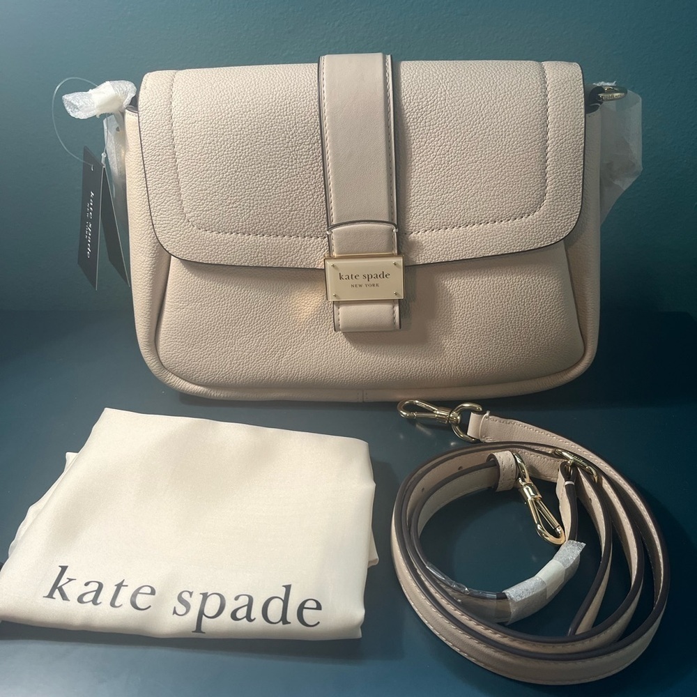 NWT Kate Spade Nouveau Pebbled Leather Flap Bag